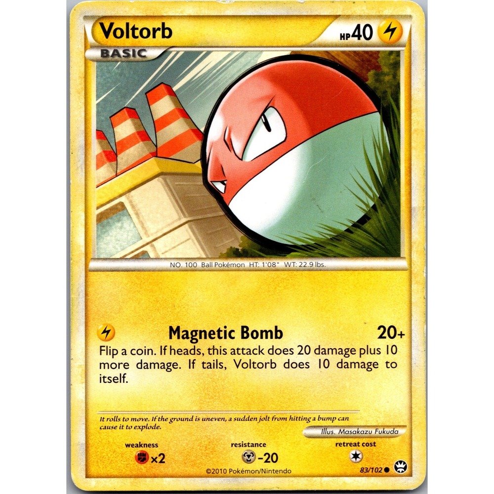 Voltorb 83/102 Common Pokemon TCG HGSS Triumphant Lightning Card LP